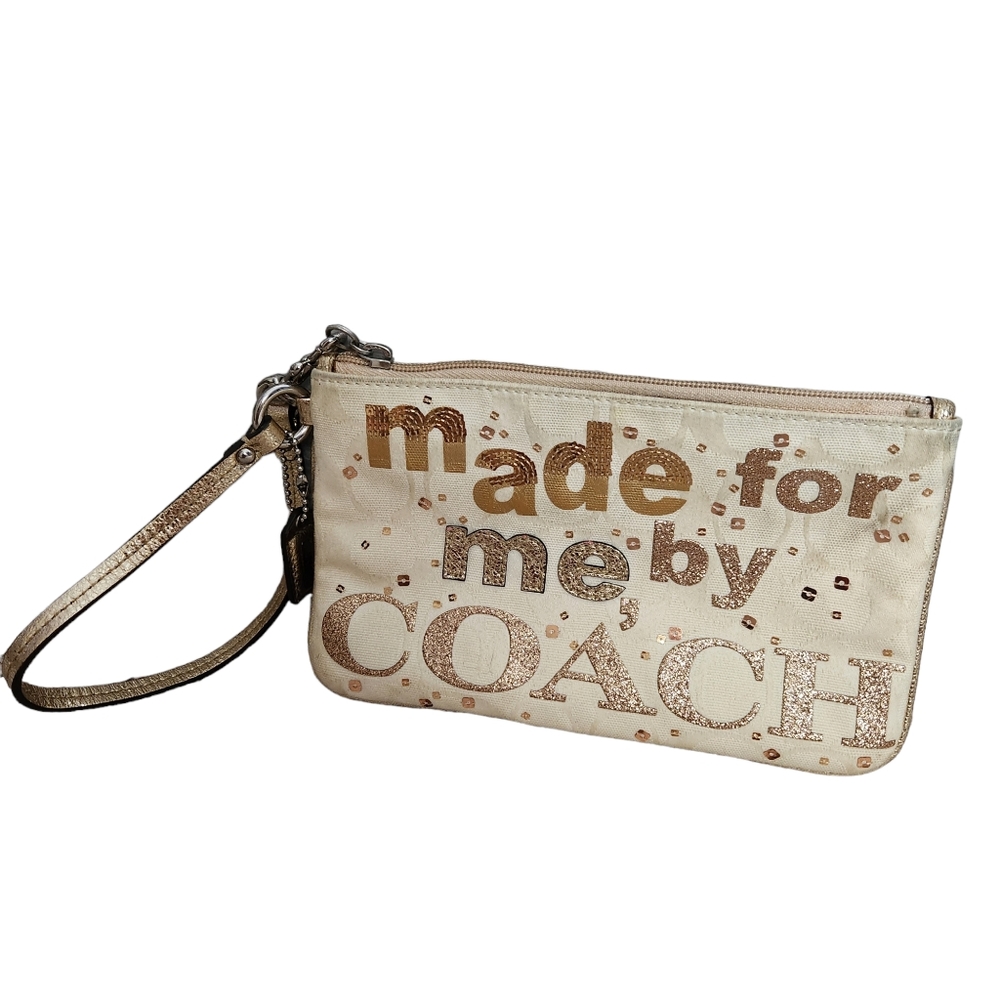 Coach Poppy "Made For Me By Coach's Gold Wristlet